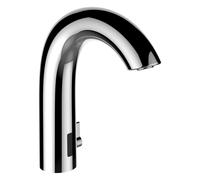 LAUFEN Curvetronic mezclador electrónico de lavabo, accionado por pilas, para agua fría/mezclada, 135mm de proyección, HF707154100060, Color: cromado