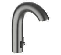 LAUFEN Curvetronic mezclador electrónico de lavabo, accionado por pilas, para agua fría/mezclada, 135mm de proyección, HF707154423060, Color: acero inoxidable pulido