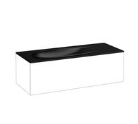 LAUFEN Il Bagno Alessi Lavabo sobre encimera, 1 agujero para grifo, con rebosadero y válvula de desagüe, 120x50cm, H8179797161041, Color: Negro Mate
