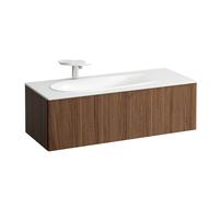 LAUFEN Il Bagno Alessi mueble bajo lavabo, sifón a la izquierda, 1195x490x365mm, 1 cajón, H4304410976301, Color: Noce Canaletto