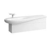 LAUFEN Il Bagno Alessi mueble bajo lavabo, sifón a la izquierda, 1350x320x440mm, 1 cajón, H4304510972601, Color: Blanco mate