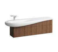 LAUFEN Il Bagno Alessi mueble bajo lavabo, sifón a la izquierda, 1350x320x440mm, 1 cajón, H4304510976301, Color: Noce Canaletto