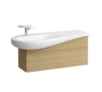 LAUFEN Il Bagno Alessi mueble bajo lavabo, sifón a la izquierda, 995x320x440mm, 1 cajón, H4304210972501, Color: Roble claro