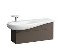 LAUFEN Il Bagno Alessi mueble bajo lavabo, sifón a la izquierda, 995x320x440mm, 1 cajón, H4304210974291, Color: marrón oscuro