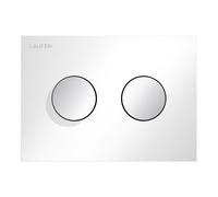 LAUFEN INEO Placa de accionamiento ranurada, para elemento de WC, accionamiento de doble descarga, H9001171930001, Color: Blanco brillante con botones cromados