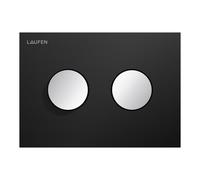 LAUFEN INEO Placa de accionamiento ranurada, para elemento de WC, accionamiento de doble descarga, H9001171230001, Color: Negro mate con botones cromados