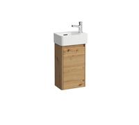 LAUFEN juego completo 340, lavamanos VAL, 1 agujero para grifo a la derecha, con rebosadero, incl. mueble bajo lavabo BASE 2.0, 1 puerta a la derecha, 340x220x635mm, H8612802671061, Color: Roble silve