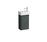 LAUFEN juego completo 340, lavamanos VAL, 1 agujero para grifo a la derecha, con rebosadero, incl. mueble bajo lavabo BASE 2.0, 1 puerta a la derecha, 340x220x635mm, H8612802661061, Color: Gris de trá