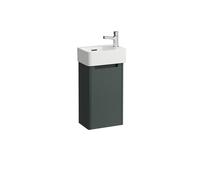 LAUFEN juego completo 340, lavamanos VAL, 1 grifo a la izquierda, con rebosadero, incl. mueble bajo lavabo JUNA, 1 puerta a la derecha, 340x220x635mm, H8632802661061, Color: Gris de tráfico