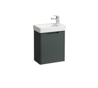 LAUFEN juego completo 480, lavamanos Pro S, 1 agujero de grifo a la derecha, con rebosadero, incl. mueble bajo Juna, 1 puerta a la derecha, 480x280x680mm, H8659672661041, Color: Gris de tráfico