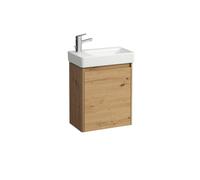 LAUFEN juego completo 480, lavamanos Pro S, 1 grifo a la izquierda, con rebosadero, incl. mueble bajo lavabo BASE 2.0, 1 puerta a la izquierda, 480x280x680mm, H8659652671041, Color: Roble silvestre