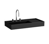 LAUFEN Kartell lavabo, 2 agujeros para grifo, sin rebosadero, repisa derecha, 900x460mm, H8103380208151, Color: Negro brillante