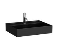 LAUFEN Kartell lavabo bajo encimera, 1 agujero para grifo, con rebosadero, 600x460mm, H8103337161041, Color: Negro Mate