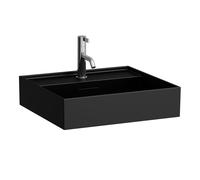 LAUFEN Kartell Lavabo compatible con mueble bajolavabo, 1 agujero para grifo, con rebosadero, 500x460mm, H8103327161041, Color: Negro Mate