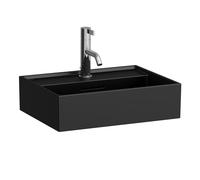 LAUFEN Kartell lavabo con enjuague manual, bajo encimera, 1 agujero para grifo, con rebosadero, 450x340mm, H8153307161041, Color: Negro Mate