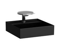 LAUFEN Kartell lavabo con enjuague manual, bajo encimera, 1 agujero para grifo, sin rebosadero, 460x460mm, H8153317161111, Color: Negro Mate