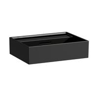LAUFEN Kartell lavabo con enjuague manual, bajo encimera, sin agujero para grifo, con rebosadero, 450x340mm, H8153300201091, Color: Negro brillante