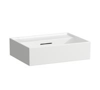 LAUFEN Kartell lavabo con enjuague manual, bajo encimera, sin agujero para grifo, con rebosadero, 450x340mm, H8153300001091, Color: Blanco