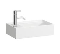 LAUFEN Kartell lavabo con enjuague manual, repisa izquierda, encastrado, 1 agujero para grifo, sin rebosadero, 460x280mm, H8153350001111, Color: Blanco