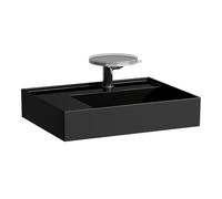 LAUFEN Kartell lavabo, repisa izquierda, 2 agujeros para grifo, sin rebosadero, 600x460mm, H8103350208151, Color: Negro brillante