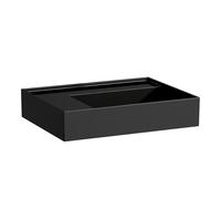LAUFEN Kartell lavabo, repisa izquierda, sin agujero para grifo, sin rebosadero, 600x460mm, H8103350201121, Color: Negro brillante