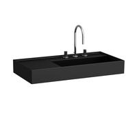 LAUFEN Kartell lavabo sobre encimera, repisa izquierda, 1 agujero para grifo, sin rebosadero, 900x460mm, H8183397161111, Color: Negro Mate