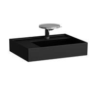 LAUFEN Kartell lavabo sobre encimera, repisa izquierda, 3 agujeros para grifo, sin rebosadero, 600x460mm, H8183357161581, Color: Negro Mate