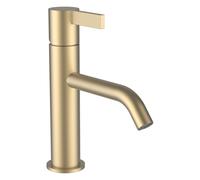 LAUFEN Kartell mezclador de lavabo, sin válvula de desagüe, 135mm de proyección, H3113310831201, Color: Oro pálido mate