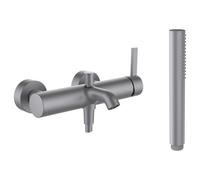 LAUFEN Kartell Mezclador monomando de bañera, visto, juego completo, 0041411, H3213370901411, Color: acero inoxidable pulido