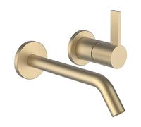 LAUFEN Kartell Mezclador monomando empotrado de 2 agujeros para Simibox 2 puntos, caño fijo, proyección 175 mm, H3113360831201, Color: Oro pálido mate