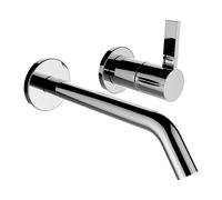 LAUFEN Kartell Mezclador monomando empotrado de 2 agujeros para Simibox 2 puntos, caño fijo, proyección 175 mm, H3113360041201, Color: cromado