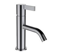LAUFEN Kartell Mezclador monomando para lavabo, caño fijo, sin válvula de desagüe, 115 mm de proyección, H3113310901001, Color: acero inoxidable pulido