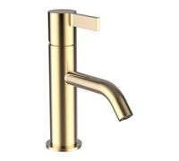 LAUFEN Kartell Mezclador monomando para lavabo, caño fijo, sin válvula de desagüe, 115 mm de proyección, H3113310011001, Color: Oro
