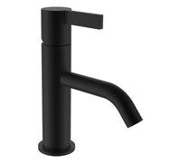 LAUFEN Kartell Mezclador monomando para lavabo, caño fijo, sin válvula de desagüe, 115 mm de proyección, H3113310811001, Color: PVD negro titanio mate
