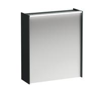 LAUFEN LANI armario con espejo, bisagra de puerta a la izquierda, con elemento de iluminación LED, 620x210x715mm, H4037311122661, Color: Gris de tráfico