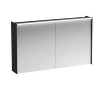 LAUFEN LANI armario con espejo, dos puertas, con elemento de iluminación LED, 1220x210x715mm, 1, H4038221122661, Color: Gris de tráfico
