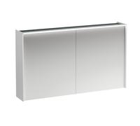 LAUFEN LANI armario con espejo, dos puertas, con elemento de iluminación LED, 1220x210x715mm, 1, H4038221122611, Color: Blanco brillante