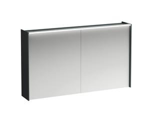 LAUFEN LANI armario con espejo, dos puertas, con elemento de iluminación LED, 1220x210x715mm, 1, H4038221122661, Color: Gris de tráfico
