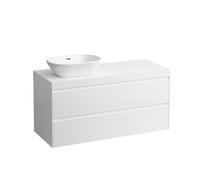 LAUFEN LANI encimera de lavabo blanco mate incl. mueble bajo, 1 hueco a la izquierda, 1185x495x580mm, H4045721122611, Color: Blanco brillante