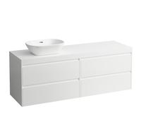 LAUFEN LANI encimera de lavabo blanco mate incl. mueble bajo, 1 hueco a la izquierda, 1570x495x580mm, H4045921122601, Color: Blanco mate