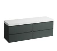 LAUFEN LANI encimera de lavabo blanco mate incl. mueble bajo lavabo, sin recorte, 1570x495x580mm, H4045901122661, Color: Gris de tráfico