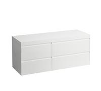 LAUFEN LANI encimera de lavabo blanco mate incl. mueble bajo lavabo, sin recorte, cajón grande a la derecha,1370x495x580mm, H4045811129991, Color: multicolor