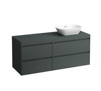 LAUFEN LANI encimera de lavabo gris tráfico incl. mueble bajo, 1 hueco a la derecha, 1370x495x580mm, H4055831122661, Color: Gris de tráfico