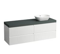 LAUFEN LANI encimera de lavabo gris tráfico incl. mueble bajo, 1 hueco a la derecha, 1570x495x580mm, H4055931122601, Color: Blanco mate