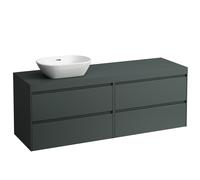 LAUFEN LANI encimera de lavabo gris tráfico incl. mueble bajo, 1 hueco a la izquierda, 1570x495x580mm, H4055921122661, Color: Gris de tráfico