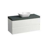 LAUFEN LANI encimera de lavabo gris tráfico incl. mueble bajo lavabo, 1 hueco en el centro, 1185x495x580mm, H4055711122601, Color: Blanco mate