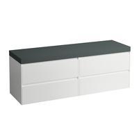 LAUFEN LANI encimera de lavabo gris tráfico incl. mueble bajo lavabo, sin recorte, 1570x495x580mm, H4055901122601, Color: Blanco mate