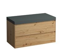 LAUFEN LANI encimera de lavabo gris tráfico incl. mueble bajo lavabo, sin recorte, 985x495x580mm, H4055601122671, Color: Roble silvestre
