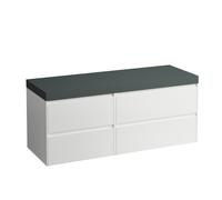 LAUFEN LANI encimera de lavabo gris tráfico incl. mueble bajo lavabo, sin recorte, cajón grande a la derecha,1370x495x580mm, H4055811129901, Color: Color especial