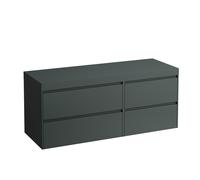 LAUFEN LANI encimera de lavabo gris tráfico incl. mueble bajo lavabo, sin recorte, cajón grande a la izquierda, 1370x495x580mm, H4055801122661, Color: Gris de tráfico